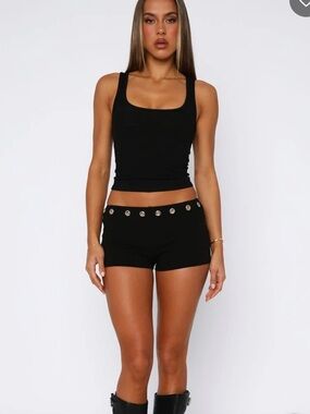 White Fox Boutique Always Chasing Mini Shorts Black